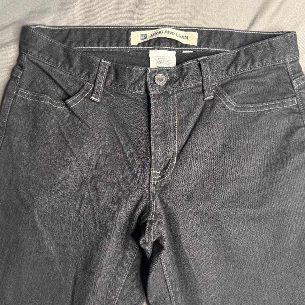 Y2K GAP Long and Lean Stretch Denim Black Flare Jeans, Size 4 - Picture 3 of 8